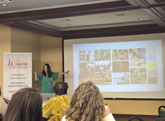 Brooke Clay Taylor presents “The Real Reel” During the recent Women in Business Conference at the Best Western Hotel. Hannah Emberton | Staff Photo