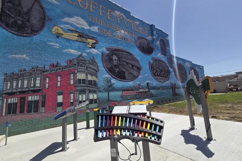Outdoor musical instruments were recently installed at Union Pacific Park. Various xylophone, chimes and a set of hand drums were installed in the corner of the local pocket park downtown. Hannah Emberton | Staff Photo