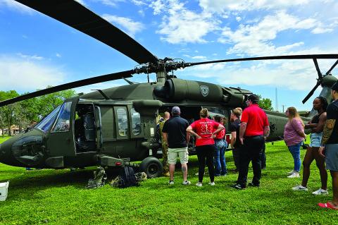 Coffeyville Community College Students, local first responders and community members got to see a Black Hawk helicopter up close and personal during Thursday’s special event with the Kansas National Guard. Hannah Emberton | Staff Photo